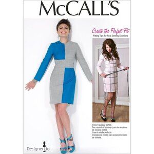 McCalls M7089 Misses‎ Fit Patterned Colorblock Dress Sewing Pattern Sizes 6-14